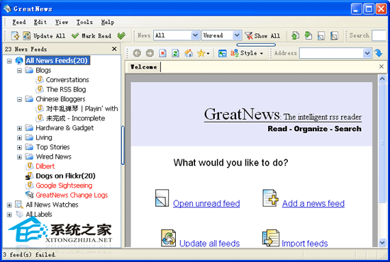  GreatNews(RSSĶ) 1.0 Beta Build 386 ɫ