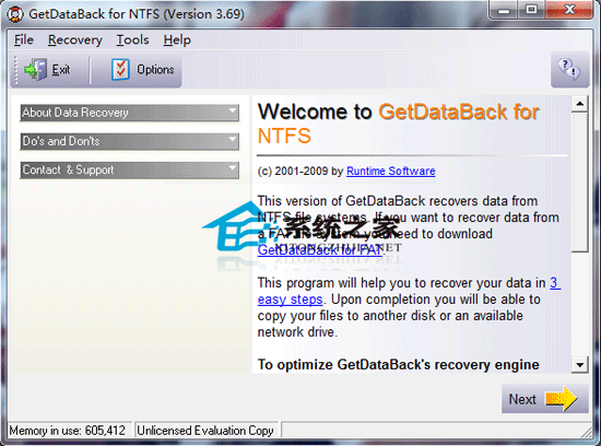 Runtime GetDataBack for NTFS 3.69.000 ɫر