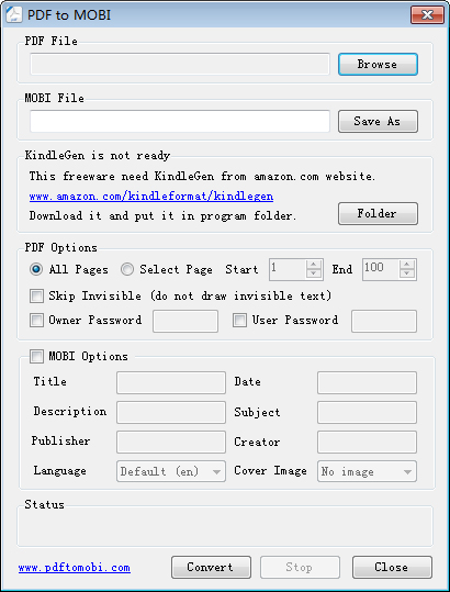 ʽת(PDF to MOBI) V1.0